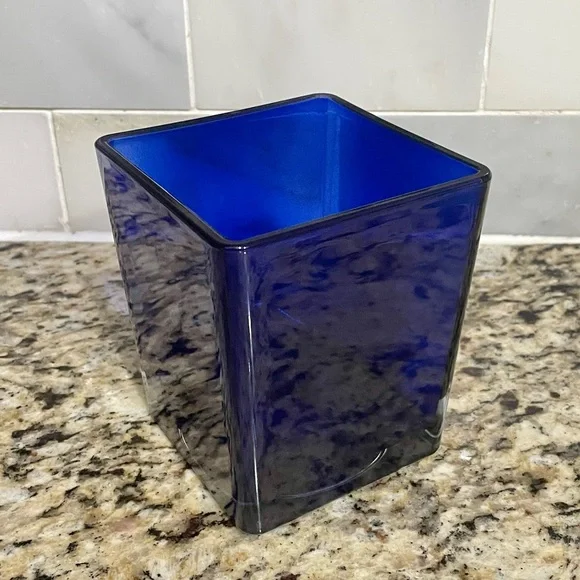 Deep Blue Glass Vase - Picture 1 of 4